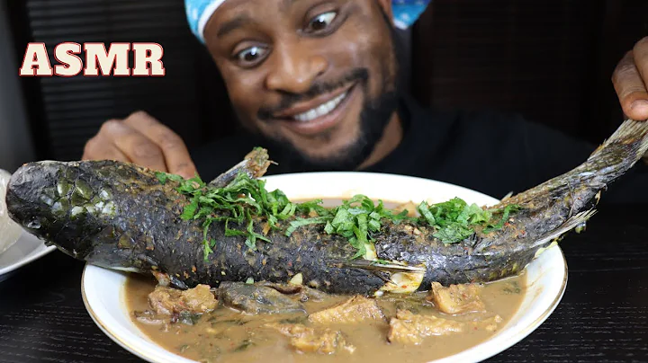 Mukbang Asmr Giant Mullet Fish White Pepper Soup & Pounded Yam/African Mukbang/Blackinjapan