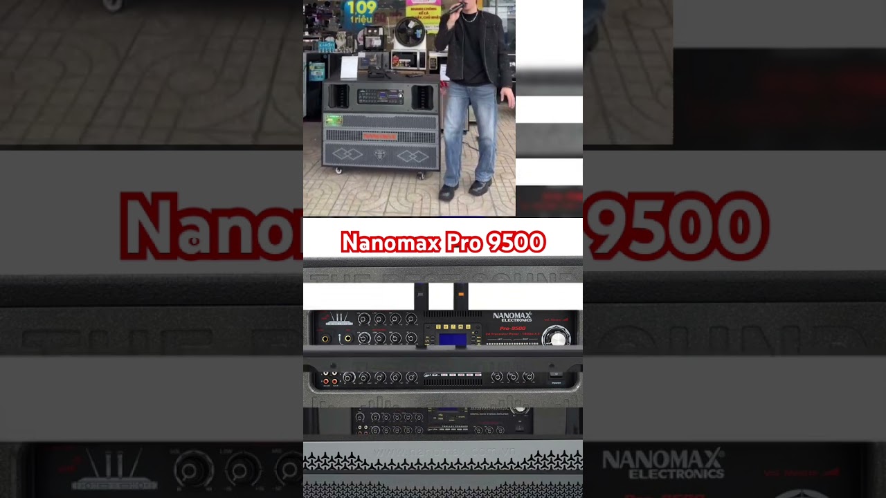 Loa Kéo Điện Nanomax Pro-9500 Bass Đôi 50cm 3600w 
