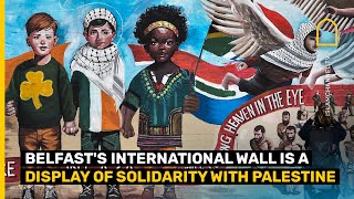 International Wall In Belfast displays Palestine solidarity murals