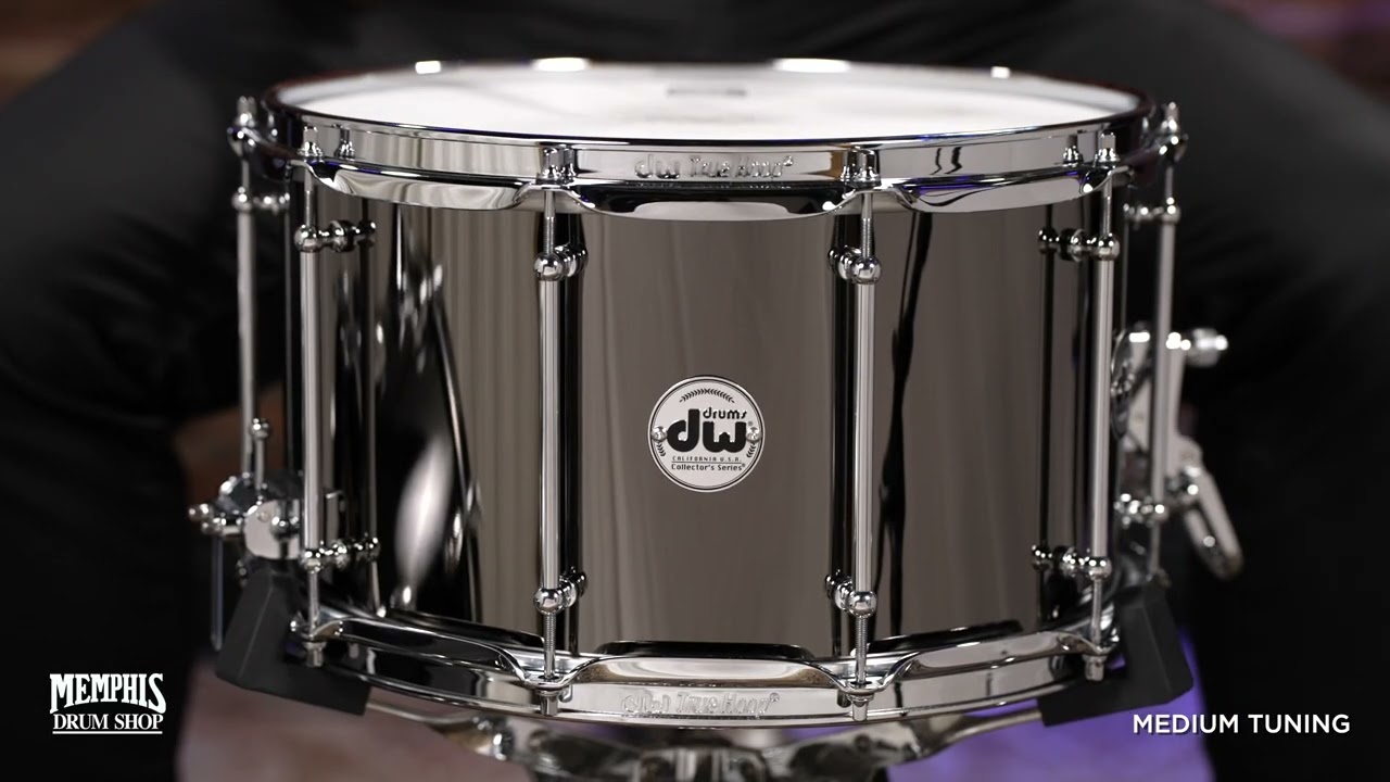 DW 14x8 Collector's Series Black Nickel Over Brass Snare Drum with