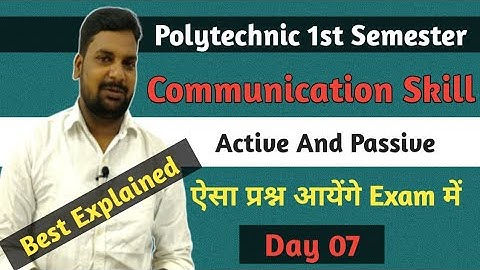 Passive And Active Voice Communication Skill|Polytechnic First Semester Communication Skill