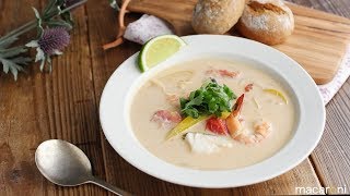 【365日のパンとスープ】ムケッカ風魚介のココナッツスープのレシピ 作り方