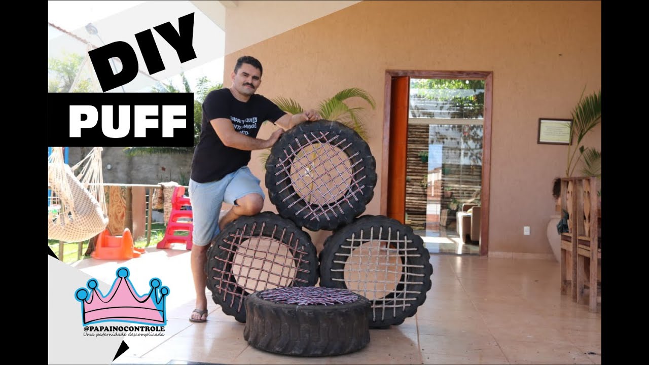 DIY | Puff com Pneu | Papai no Controle
