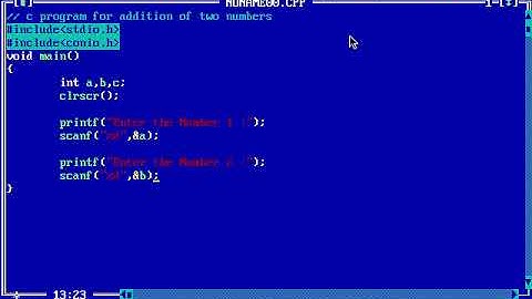 C PROGRAM TO ADD TWO NUMBERS ON TURBO C++ || PROGRAM--2