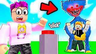 Can we Escape POPPY PLAYTIME In ROBLOX DON'T PRESS THE BUTTON!? (CRAZY NEW GAMES!)