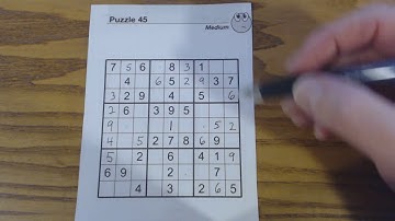SudokuPrimer 14 tutorial for solving an entire medium puzzle - Sudoku To Go vol 98