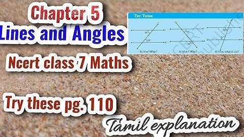 Lines and Angles in Tamil  | Ncert class 7 maths Try these pg.110 in Tamil