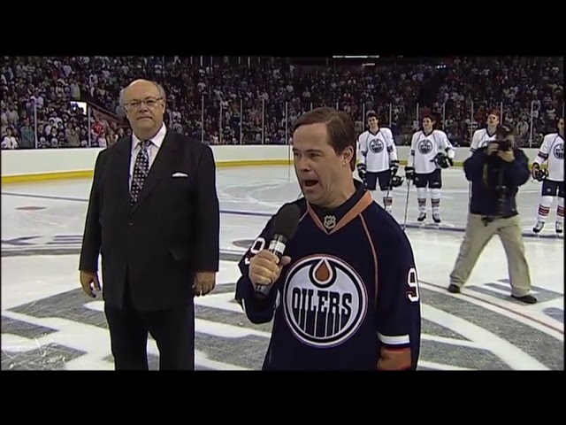 Robert Clark Singing the Canadian National Anthem O' Canada at Rogers Place  03/07/19 