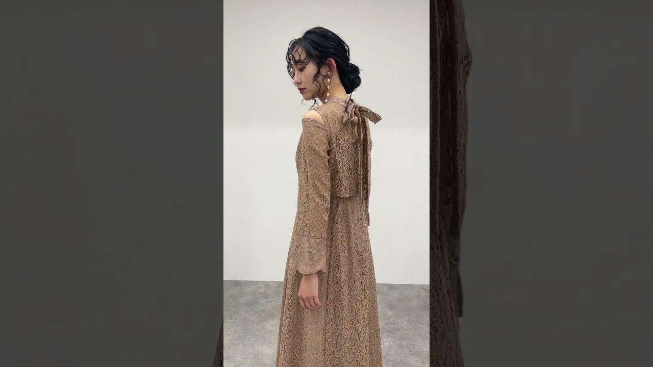 313242222 ショルダーストラップ クロスライン パーティードレス