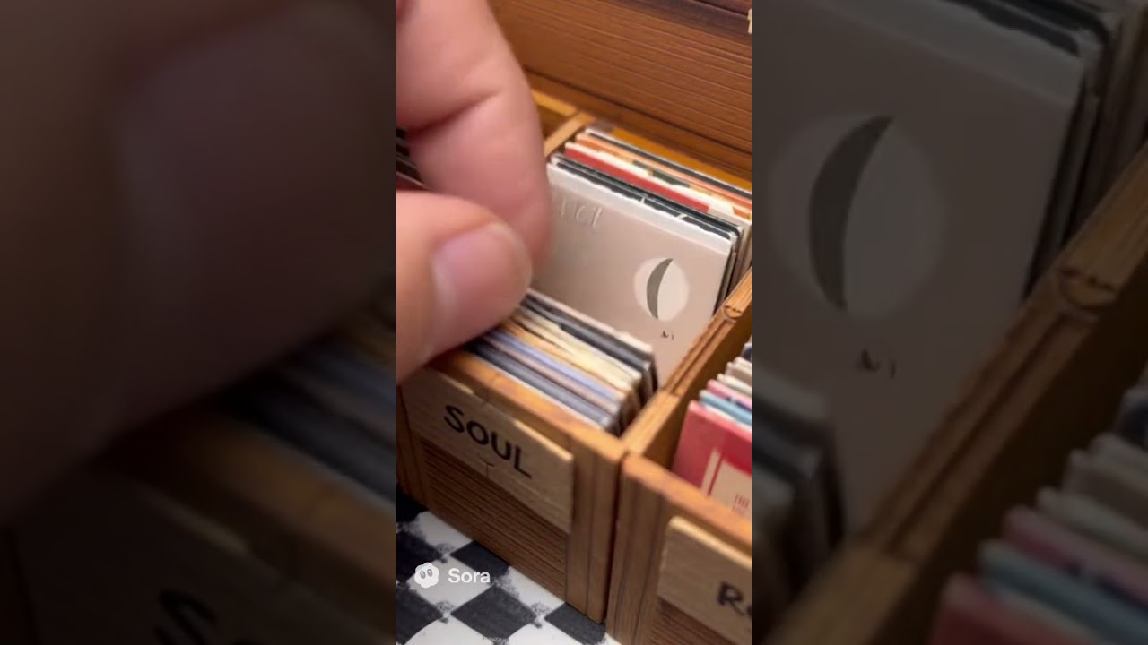 Silent ASMR: Mini Vintage Record Shop Setup – Hand Movements, Vinyl Clicks & Retro Vibes