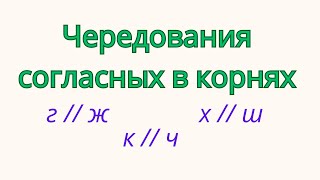 Чередования согласных звуков в корнях слов. Примеры чередований.