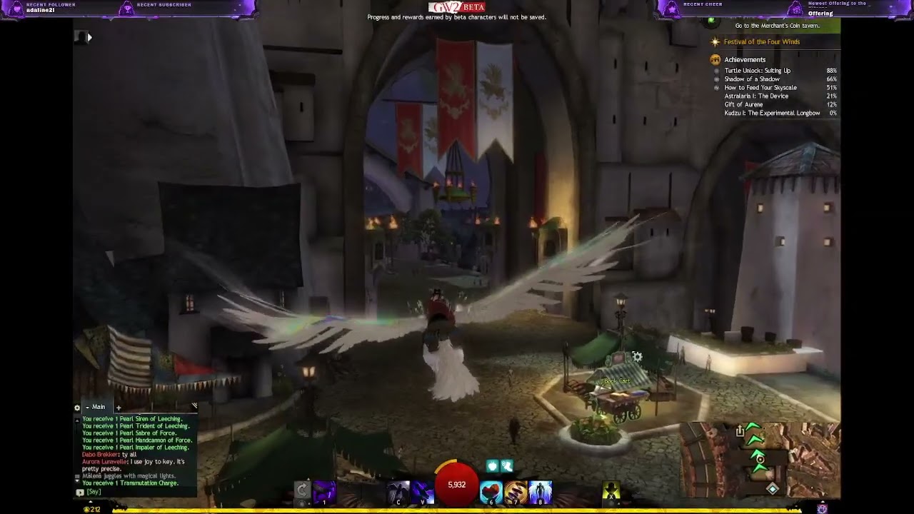 🦄 Just showing off the Unicorn skin on my Griffon mount in Guild Wars 2!