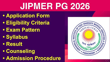 JIPMER PG 2026 - Eligibility Criteria, Exam Date, Application form, Syllabus, Exam Pattern