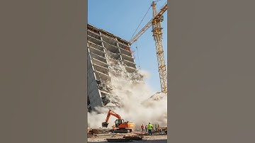 They brought the whole building down! 💥 #construction #BuildingCollapse  #CityDisaster