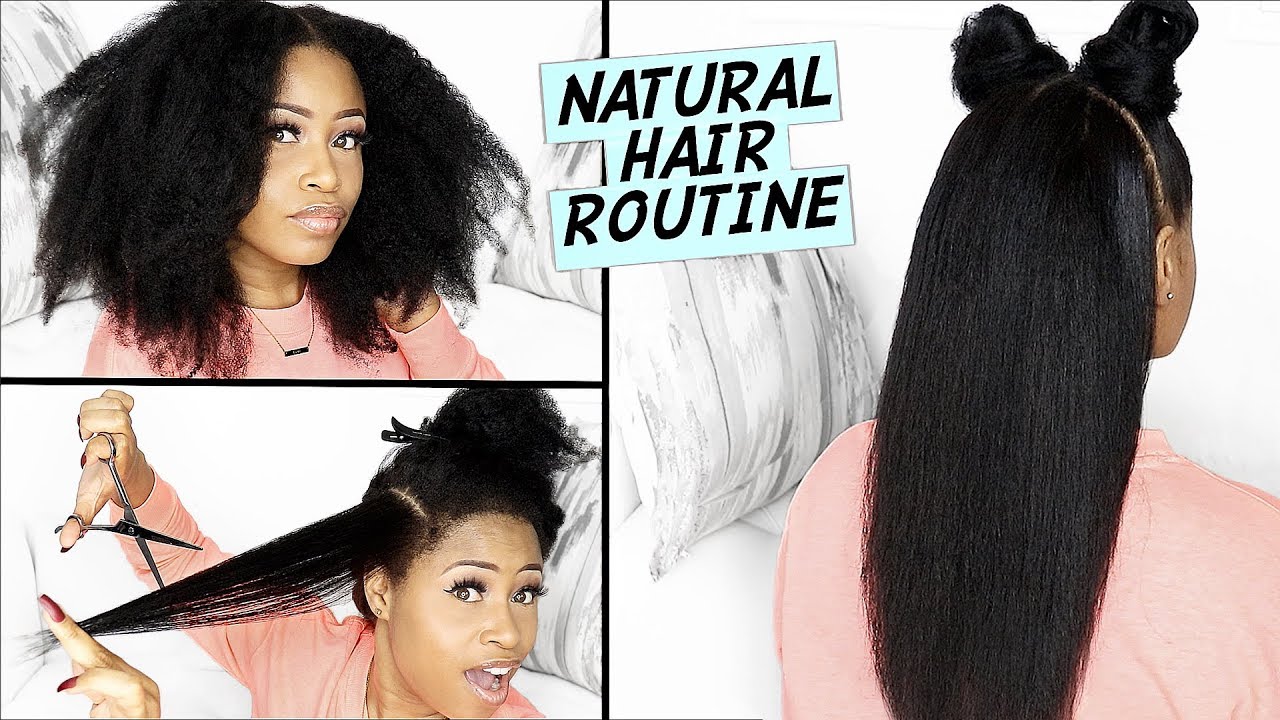 Easy Blowdry Straighten Trim Routine On Natural Hair