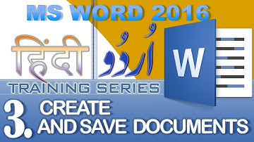 Microsoft Word 2016 Training 3. Create and Save documents