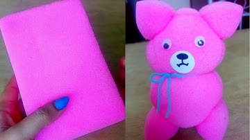 Sponge doll/പാവക്കുട്ടി/teddy bear/easy craft for kids/Malayalam video.