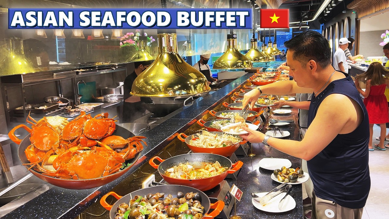Морепродукты «ешь сколько хочешь» во Вьетнаме🦀🍤 — шведский стол в Нячанге + экскурсия по уличной еде