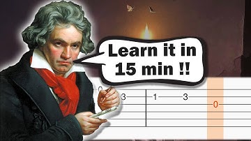Beethoven - Ode to Joy - Guitar tutorial (TAB)