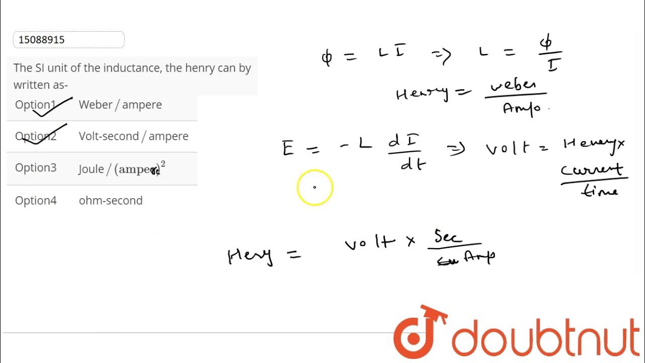 The SI unit of the inductance, the henry can by written as YouTube