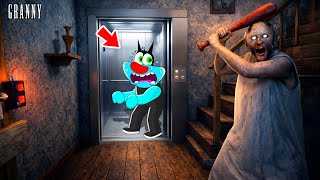 GRANNY NEW SECRET ELEVATOR ESCAPE GONE WRONG! .ft Oggy screenshot 3