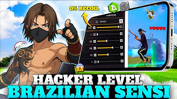 HACKER LEVEL BRAZILIAN 🇧🇷 SENSI 🔥| RECOIL CONTROL 😱💯 0% RECOIL WORKING 💯 | FOR ALL DEVICE📱 FREE FIRE