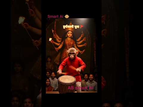 Unbelievable Monkey Playing Dhak In Front Of Durga Idol Durga Puja Viral Video 2025