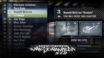 NFS Most Wanted 5-1-0 - All Blacklist Races