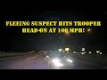 Trooper stops vehicle going the WRONG WAY on a busy Interstate - TVI Maneuver on fleeing felon