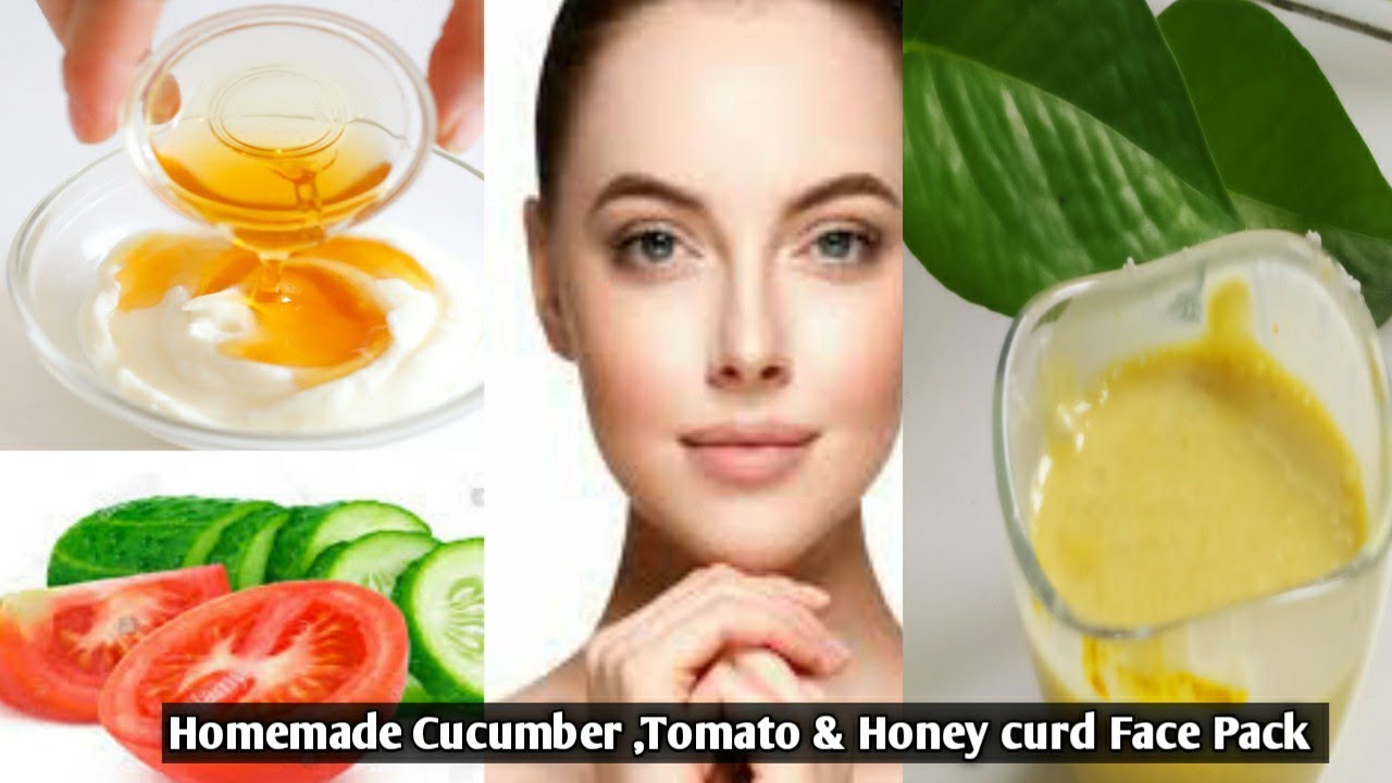 Skin Whitening Mask with Cucumber & Tomato | Curd & Honey  