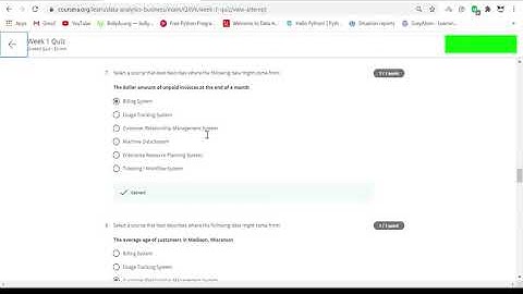 Introduction to Data Analytics for Business Quiz-1 Answers | Coursera |