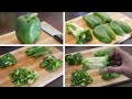 Bell Pepper Cutting Trick | How to Cut A Bell Pepper | Dice,Julienne,Baton-Cutting Tips & Tricks DIY