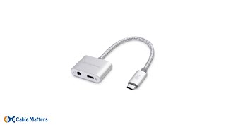 Cable Matters USB-C to 3.5mm Digital Audio Adapter with Power Delivery