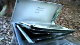 laptop destruction part 6 railway sleeper test.3GP