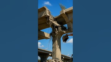 Bridge Demolition in Action – Heavy Machinery at Work