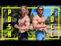 Buff dudes push pull workout routine  home gym plan