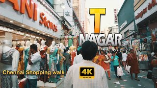 [4K] T Nagar shopping street chennai |focus travel walk