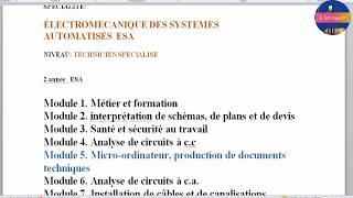 les modules 2éme année ESA  :TS  électromecanique des systemes automatisés screenshot 5