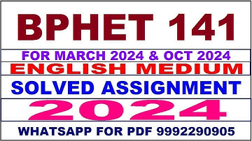 bphet 143 solved assignment 2024 | bphet 143 solved assignment in english 2023-24 | bphet 143 2024