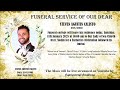 Funeral of STEVEN AGUSTIN CALISTO | 10.00am 11-01-25 | Our Lady of Sea Church Oxel, Siolim