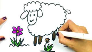 Domba Hewan Warna - Warni Belajar menggambar dan mewarnai untuk anak anak