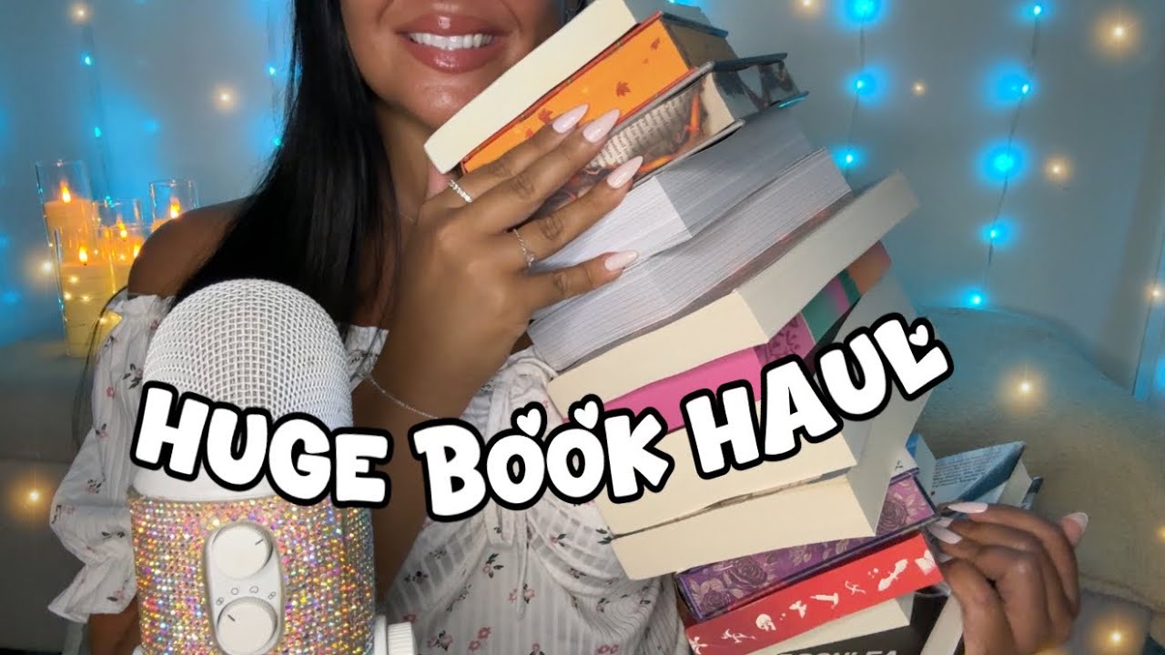 ASMR HUGE Book Haul💜📚 🫶 tapping - tracing - gripping✨ book triggers