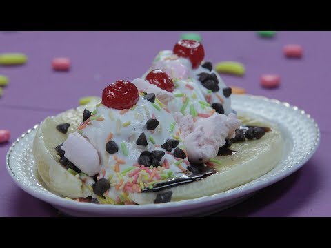 Chocolate-Banana Sundae - Banana Split Ice Cream Recipe - Summer Vacation Special Recipes For Kids