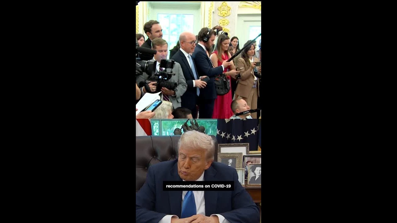 Дональд Трамп выступает за вакцину от COVID после голосования в Центрах по контролю и профилактик...