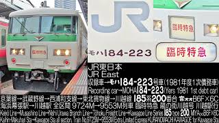 JR東日本185系200番台 宮オオB6F×6C 臨時特急 蔵の街川越号 走行音 JR East Series 185 type 200 KURANOMACHI KAWAGOE R.S.