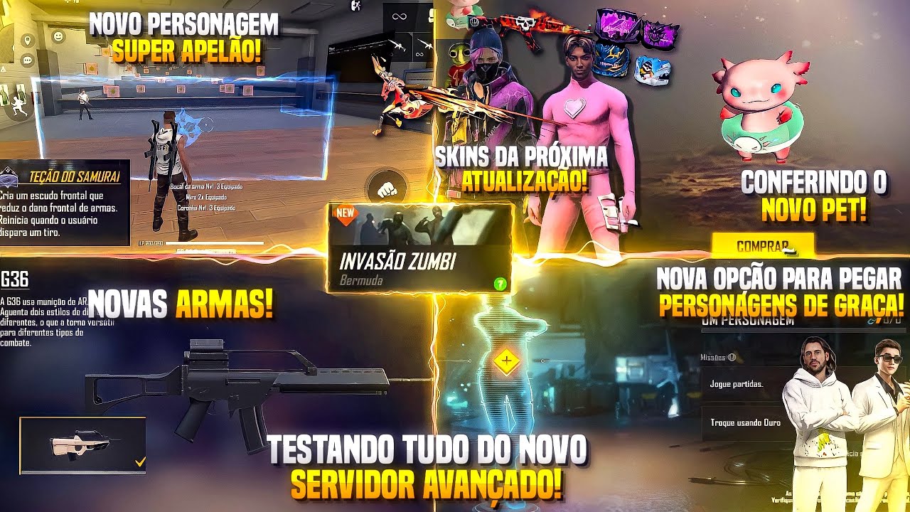 TESTANDO O NOVO SERVIDOR AVANÇADO! NOVA ARMA, PET E PERSONAGEM, NOVAS  SKINS, MUDANÇAS E MUITO MAIS!! 