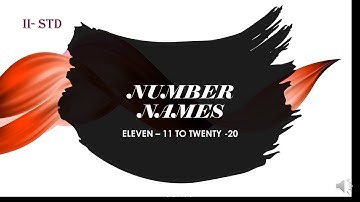 2ND STD MATHS NUMBER NAMES 11 TO  20 | SLN MATRICULATION SCHOOL