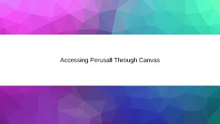 Accessing Perusall Through Canvas