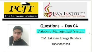 Database Management System || Question Set 04