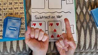 How to play subtraction war with a deck of cards